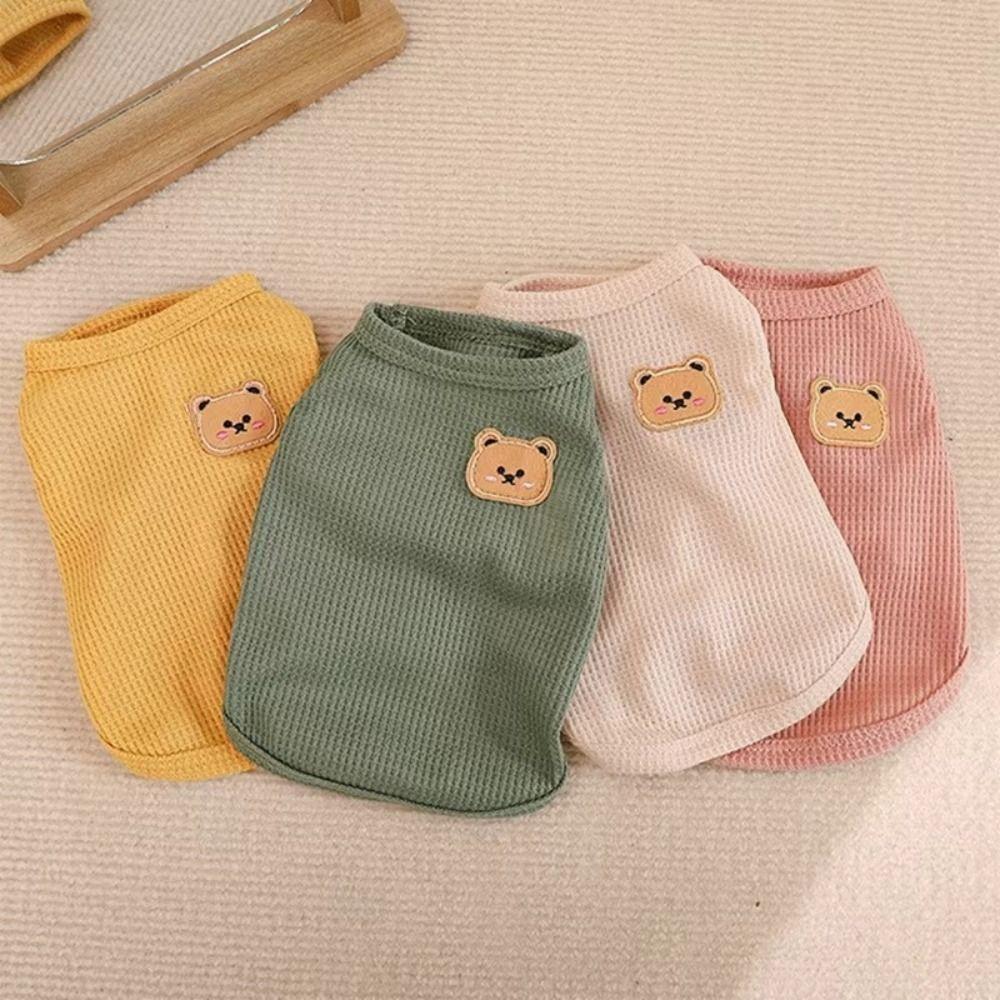 Breathable Dog Clothes Solid Color Pet Cat Clothing Cute Dog Vest