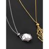 European and American New Natural Crystal Raw Stone String Bag Bamboo Necklace Woven Pendant Adjustable Chain String Bag Cage Pendant
