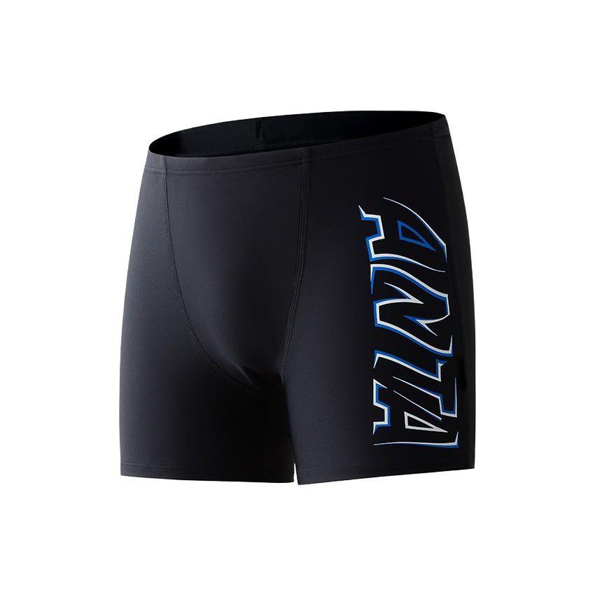 Anta Letter Print Water-Resistant Breathable Swim Trunks Men swimwear Black 1823531465-4