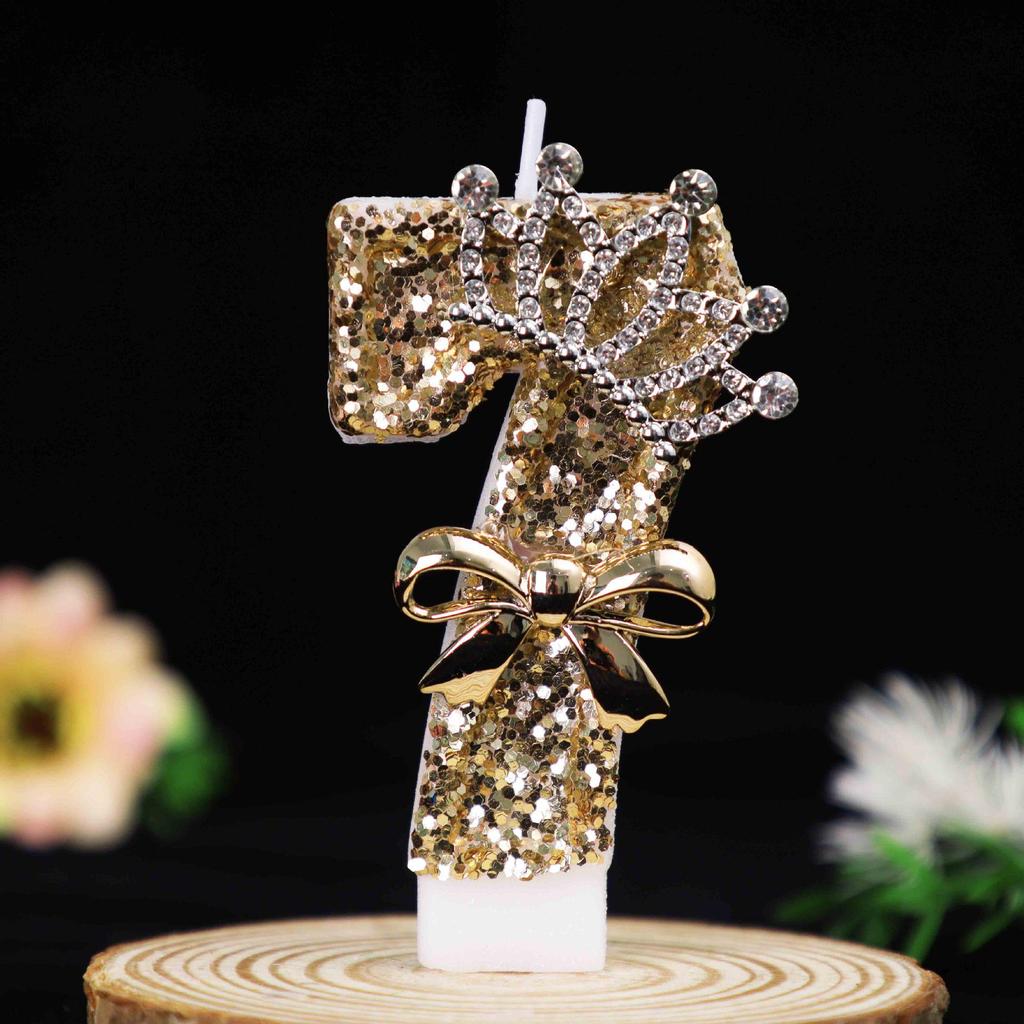 Gold Crown Birthday Number Candles - Creative Cake Party Decorations