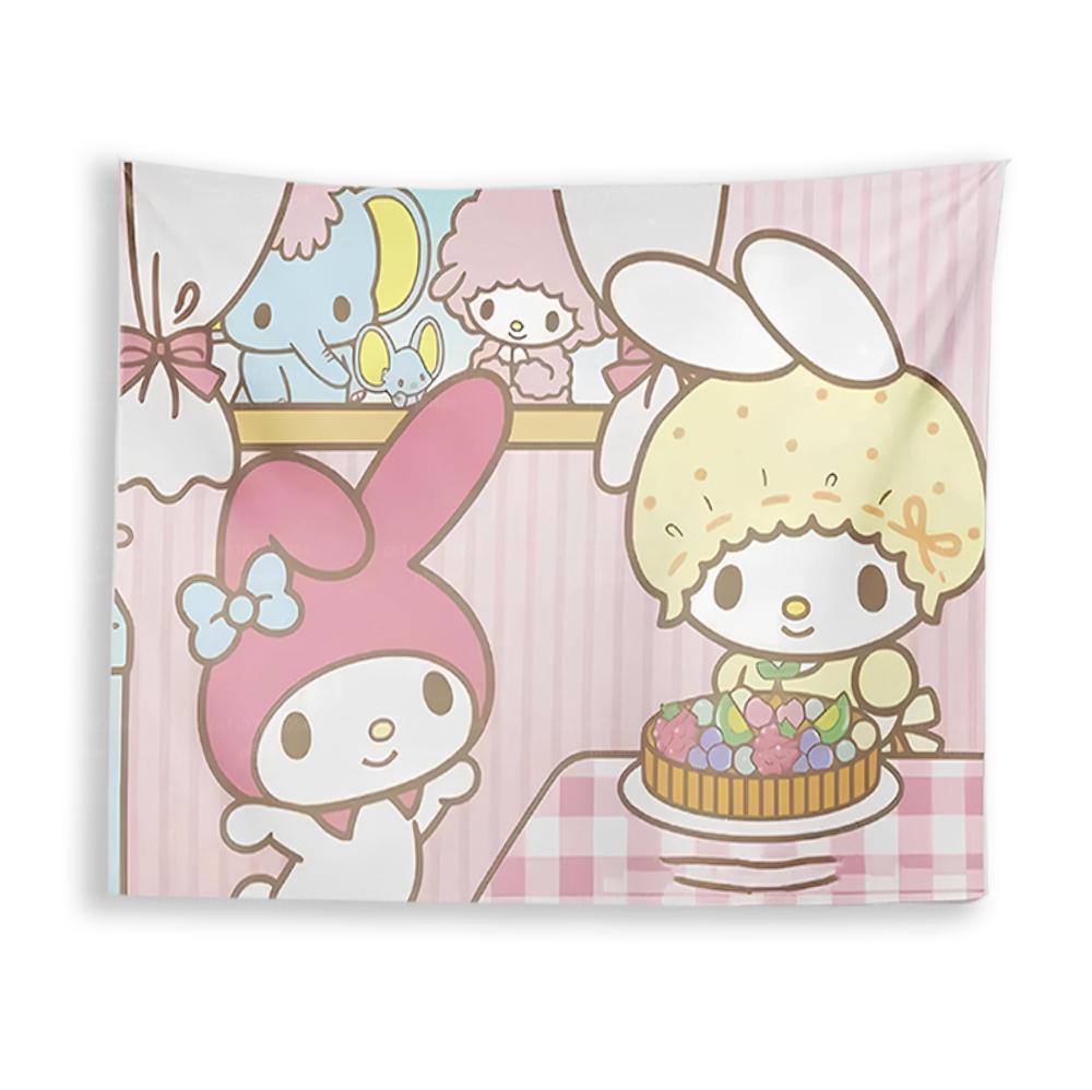 Sanrio Characters Wall Tapestry Kuromi Wall Hanging  Anime Nursery Decor Wall Room Art Decor Cinnamoroll Wall Tapestry 74x94cm(29x37in)