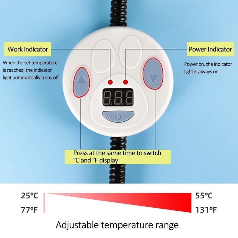 Elektrisches Heizkissen für Haustiere, Decke, 45 x 60 cm, für den Winter, Wärmekissen für Haustiere, wasserdicht, einstellbare Temperatur, Hundematten, US/UK/EU-Stecker