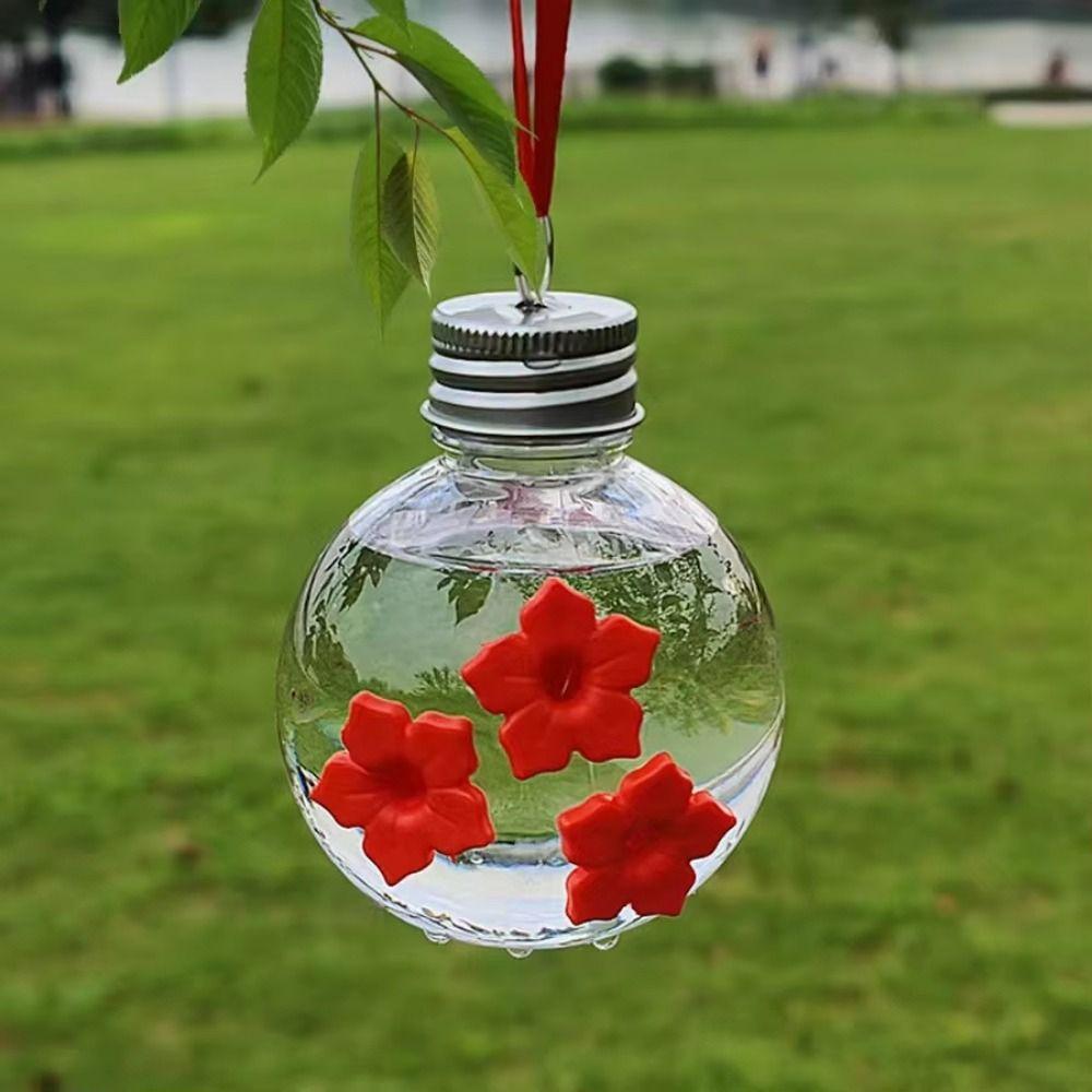 Three Hole Hummingbird Feeder Visible Birds Water Dispenser Outdoor Garden