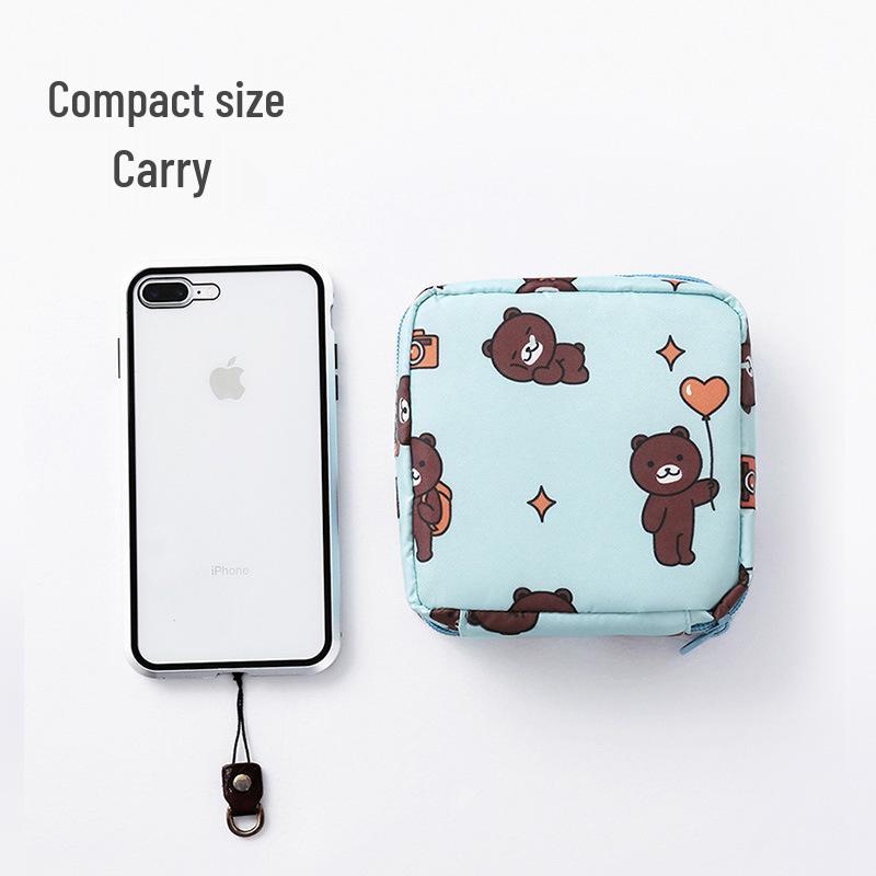 Portable Cute Cartoon Multi-Purpose Bag: Large Capacity for Lipstick, Sanitary Pads, and Coins