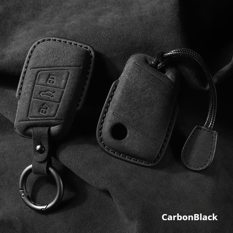 Suede Faux Leather Car Key Case Cover Protective For VW Tiguan Atlas Arteon Taos Golf Passat B8 CC for Skoda Superb A7 Kodiaq