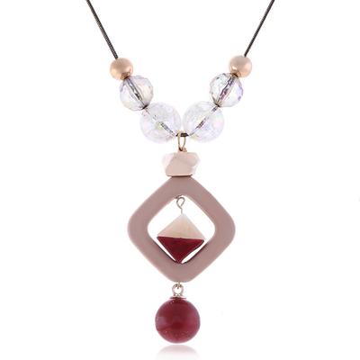 JMXD-Acrylic Necklace Women, Painted Bead Pendant Sweater Chain, New Accessories Fashion Jewelry