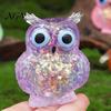 Slow Rebound Owl Toy Glitter Squeeze Stress Relief Clear Bird Sensory TPR Anxiety Relieving Ball Animal Shape Relaxation Tool