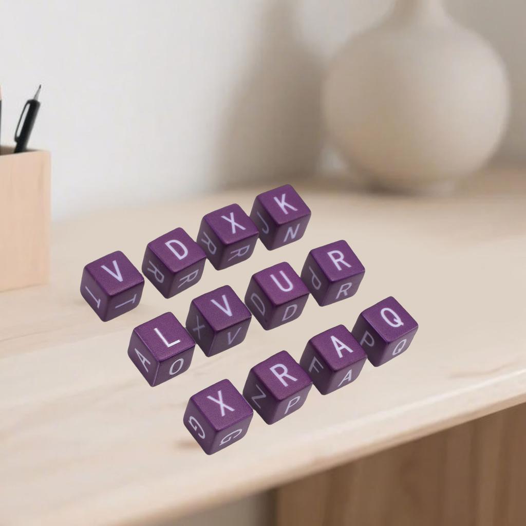 12pcs English Letter Dice Set Educational Fast Paced Strategic Play Scrambled Dice Word Game