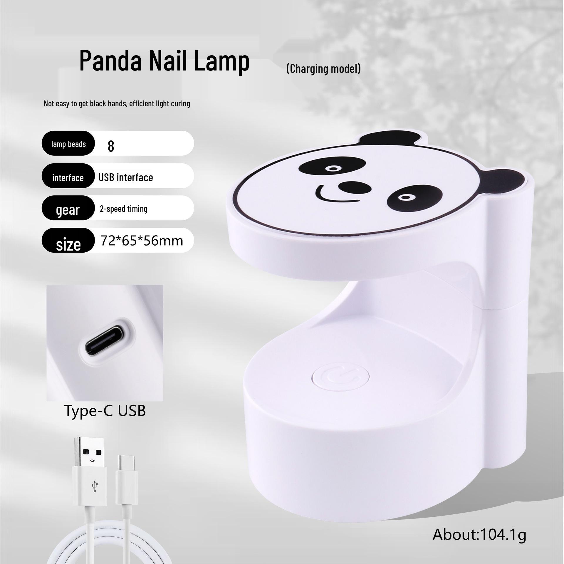 

Rechargeable Panda Cube Mini Nail Lamp for Quick Gel Polish Curing