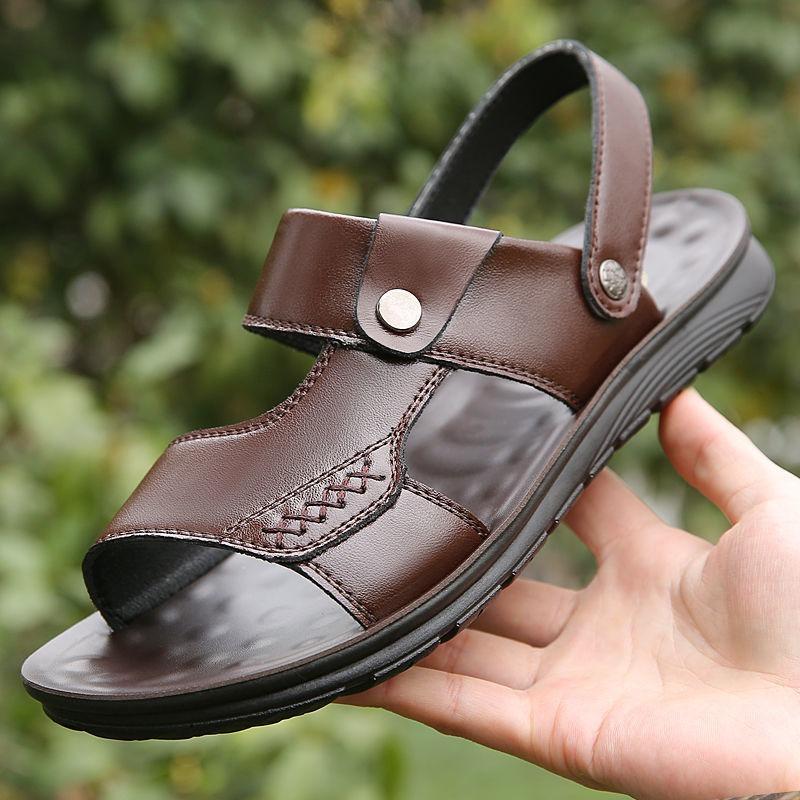 New Men's Anti-slip Breathable Sandals In Summer Wear Sandals To Drive Middle-aged and Elderly Dad Shoes