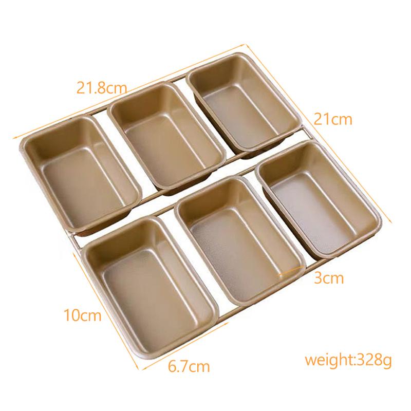 6/12 Cups Cake Mold Square Mini Bread Burger Muffin Non-Stick Cupcake Mold For Household Baking Pan Oven Trays Cake Tools