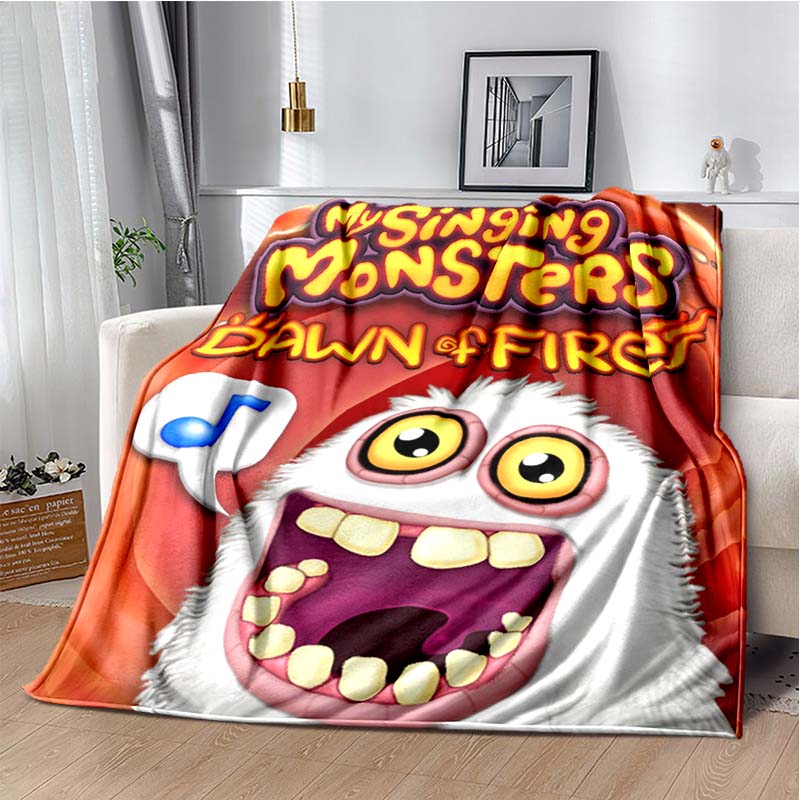 Benim şarkı söyleyen canavarlar video oyunu karikatür yumuşak peluş battaniye, pazen battaniye oturma odası yatak odası yatak kanepe piknik için battaniye atmak