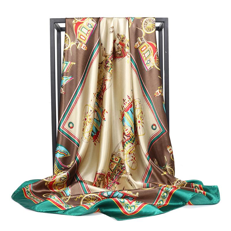 Vysoce kvalitní luxusní hedvábné šátky čelenka Šály Šála na krk pro ženy Řetízek Hedvábný šátek Dámská ozdobná šála