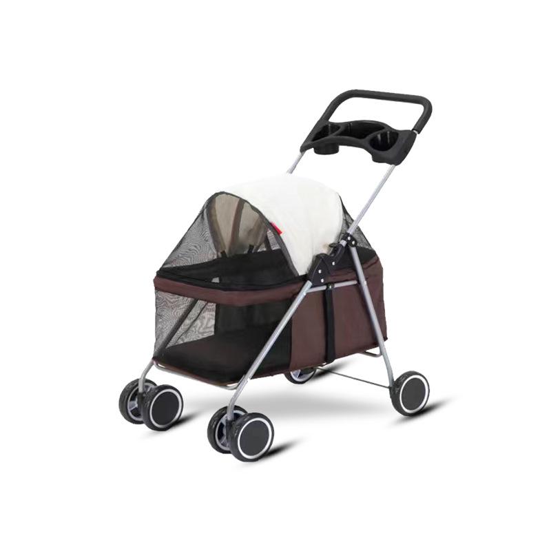 Leichter Faltbarer Haustierwagen, Vollständig Geschlossen für Hunde & Katzen, Abnehmbares Design für den Außenbereich