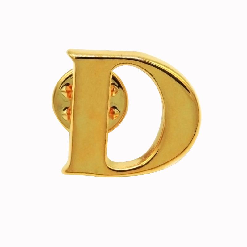 

Унисекс модная брошь с золотым именем и инициалом с заглавной буквы, булавки для костюма, высокое качество, свадьба D