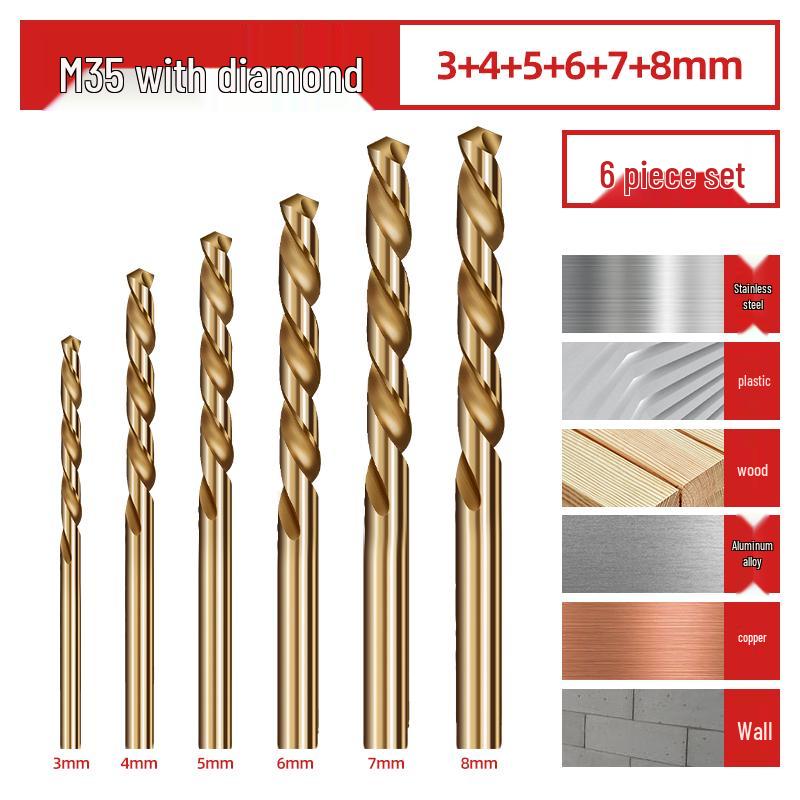 Cobalt-Coated High Hardness 304 Stainless Steel Twist Drill Bit