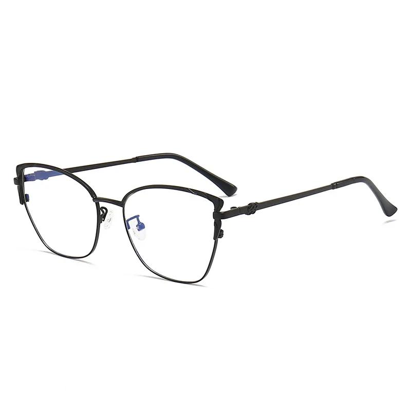 

Женские очки «кошачий глаз» Металлическая оправа Очки для защиты от синего света Оптические очки Художественная оправа Модные очки для мужчин и женщин чёрный