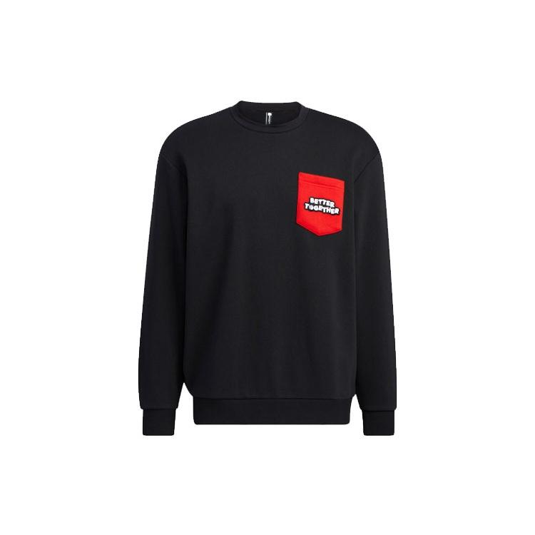 adidas neo x SESAME STREET Crossover Contrasting Colors Pocket Sports Round Neck Pullover Black Unisex HD7290 M