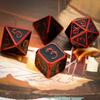 Cusdie Dragon Font DND Dice Metal, Auspicious Cloud, 7Pcs Polyhedral Dice Set, for D&D Role Playing Game Pathfinder Board Games