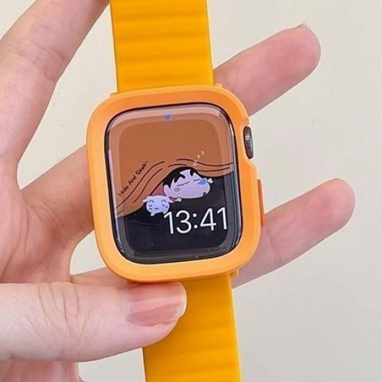 TPU Weiche Hülle für Apple Watch S10 - Weiche Hülle Sturzsicher Halbe Abdeckung ohne Glas Zweifarbige Abdeckung für iWatch10/9/8/7/6/5/4/3/2/1/Se/Ultra/ultra2