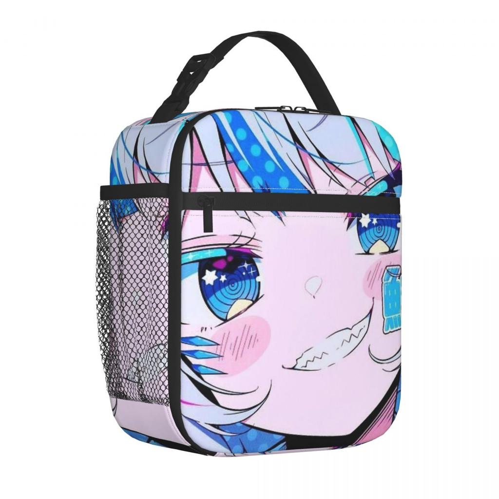 Gawr Gura Hololive Insulated Lunch Bag Large Meal Container Thermal Bag Tote Lunch Box College Travel Food Handbags
