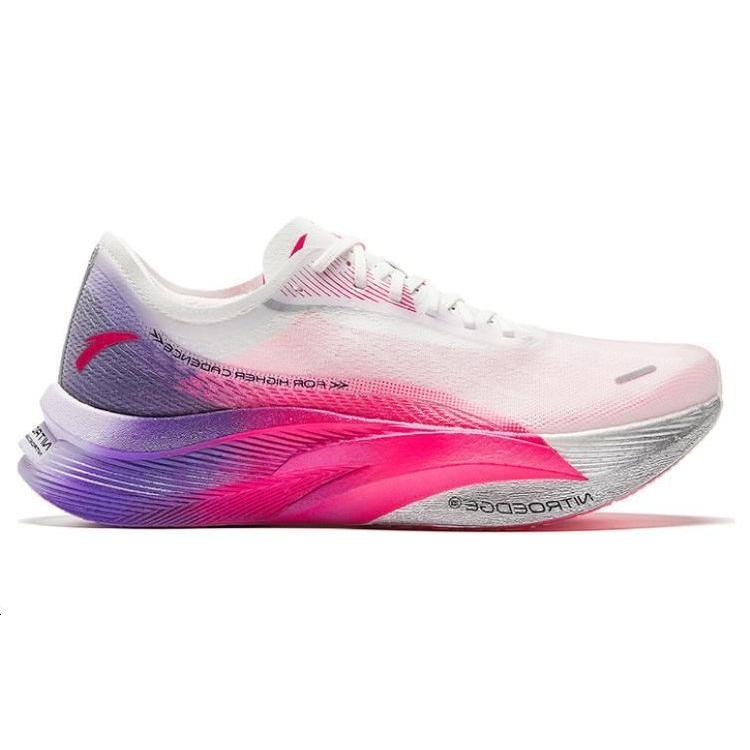 New Anta C202 5 GT Cushioned Slip Resistant Abrasion Resistant Low Top Marathon Running Shoes Women's White Red Purple 122355560-1