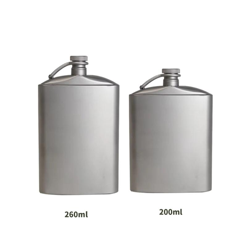 Durable Titaniums Flask High Quality Titaniums Wine Flask 260ml 200ml Bottle for Adventurous Traveler