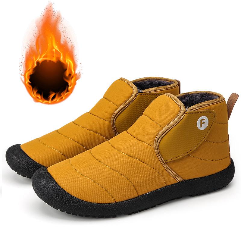 Nieuwe herfst- en winterwarme herenlaarzen plus fleece korte laarzen verdikte platte zool paar warme laarzen