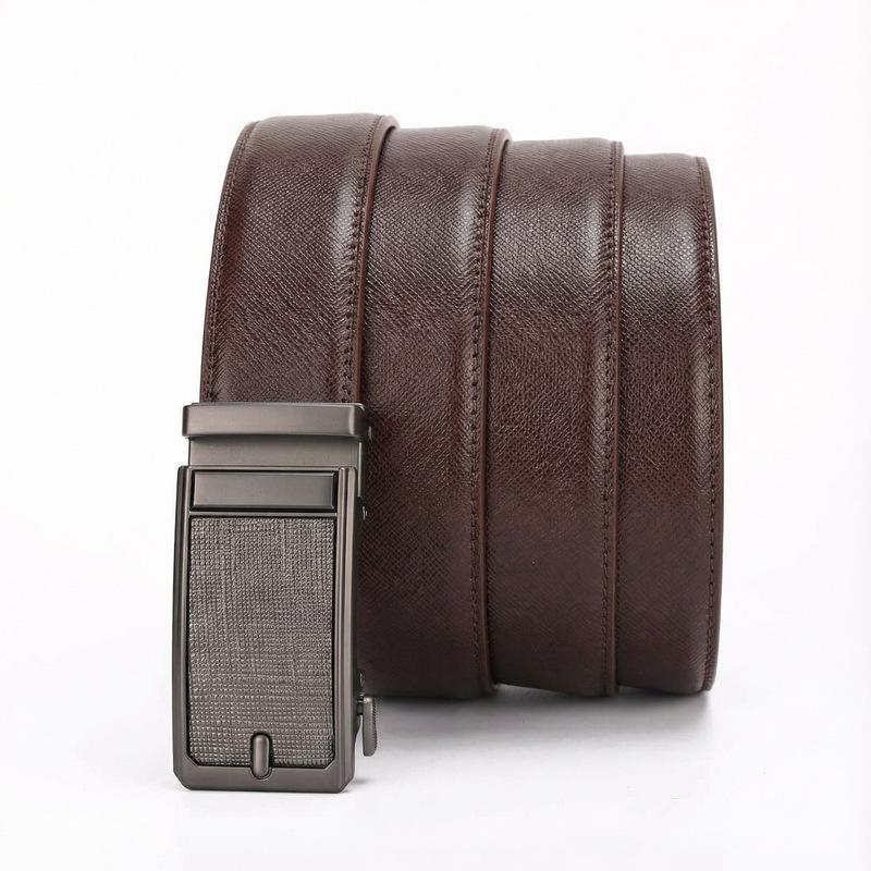 Men'S Automatic Buckle Cowhide Belt Men'S High-End Business And Leisure High-End Sense Versatile Belt Youth Belt