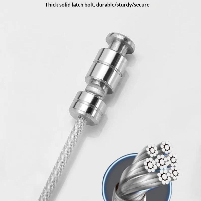 Combination Refrigerator Lock No Drill Adhesive Mount Heavy Duty Steel Cable for Home Kitchen Fridge Cabinet Drawer