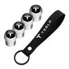 Car Tire Wheel Valve Caps Cover & Suede Car Key Chain Ring Keychain For Tesla Model 3 Model X Y Style Roadster Accessories
