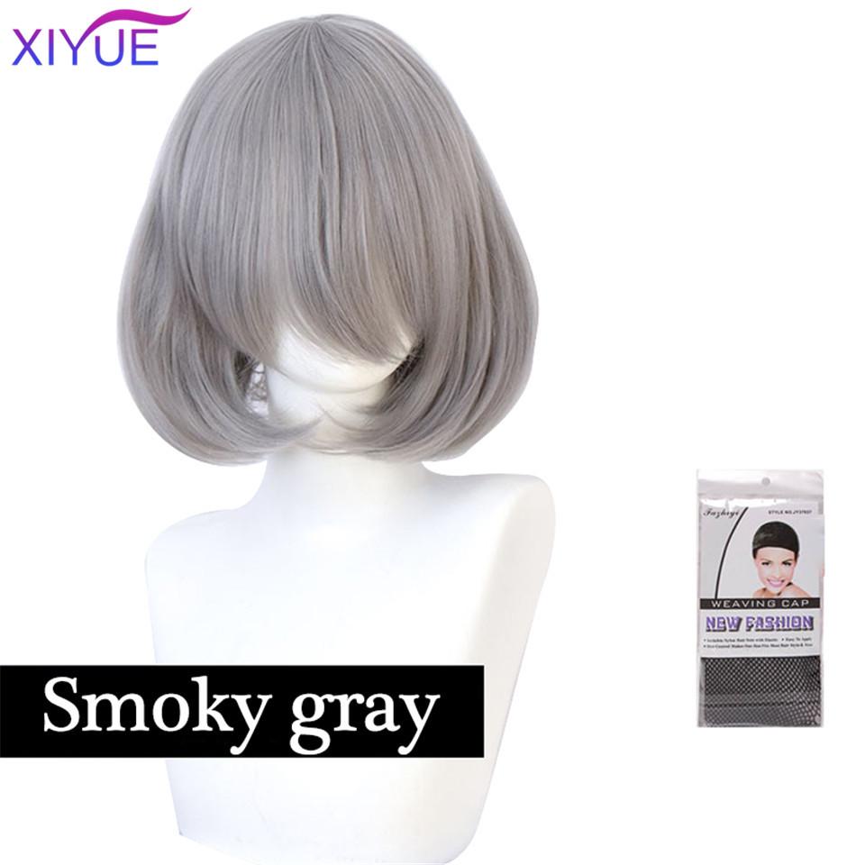 Perucă sintetică zilnică cu val mediu violet Umbre pentru femei negre albe Cosplay din fibre naturale păr fals rezistent la căldură peruci ondulate