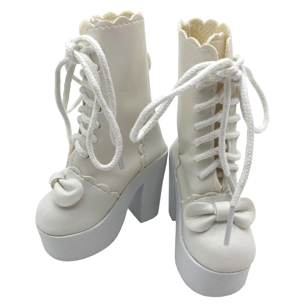 OLYOLY [2-teiliges Set] 13 Puppenschuhe, Plateau-Stiefeletten, High Heels, Niedliche Puppenkleidung, Miniatur-Puppenoutfit, Schleife, Dienstmädchenkleid, Figur,