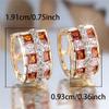 Cute Female White Red Zircon Stone Hoop Earrings Fashion Gold Color Wedding Jewelry For Women