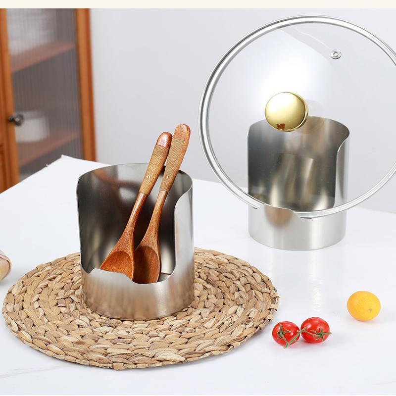 Stable Stainless Steel Spoon Holder Easy To Clean Stainless Steel Spatula Holder Heat-Resistant Soup Spoon Rack Dinning Table