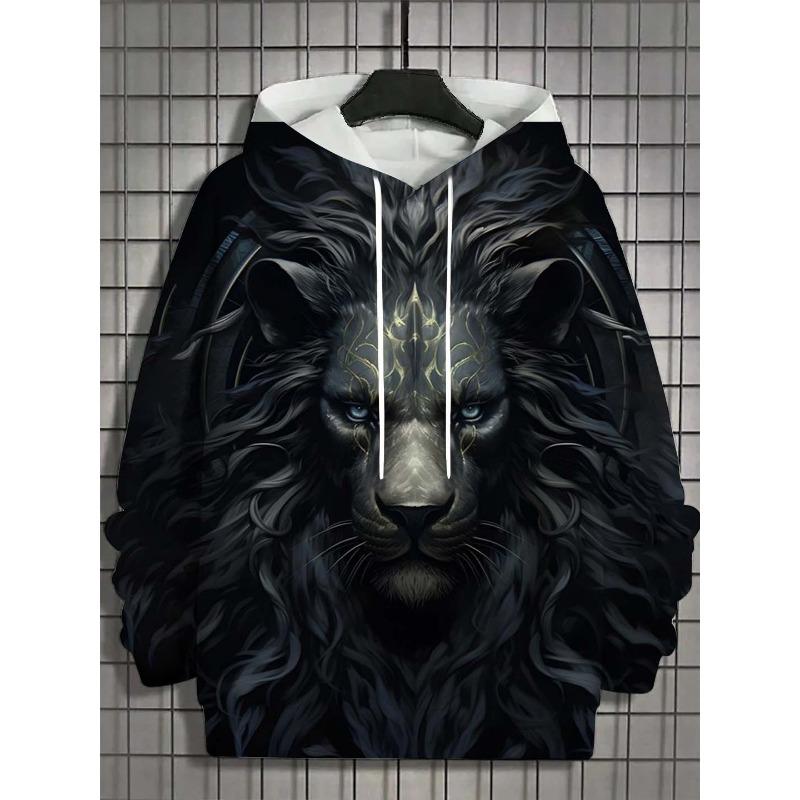 Men's Hoodie 3d Print Animal Lion Graphics Long Sleeve Hoodie Fashion Casual Autumn Unisex Tops Oversized Hooded Streetwear