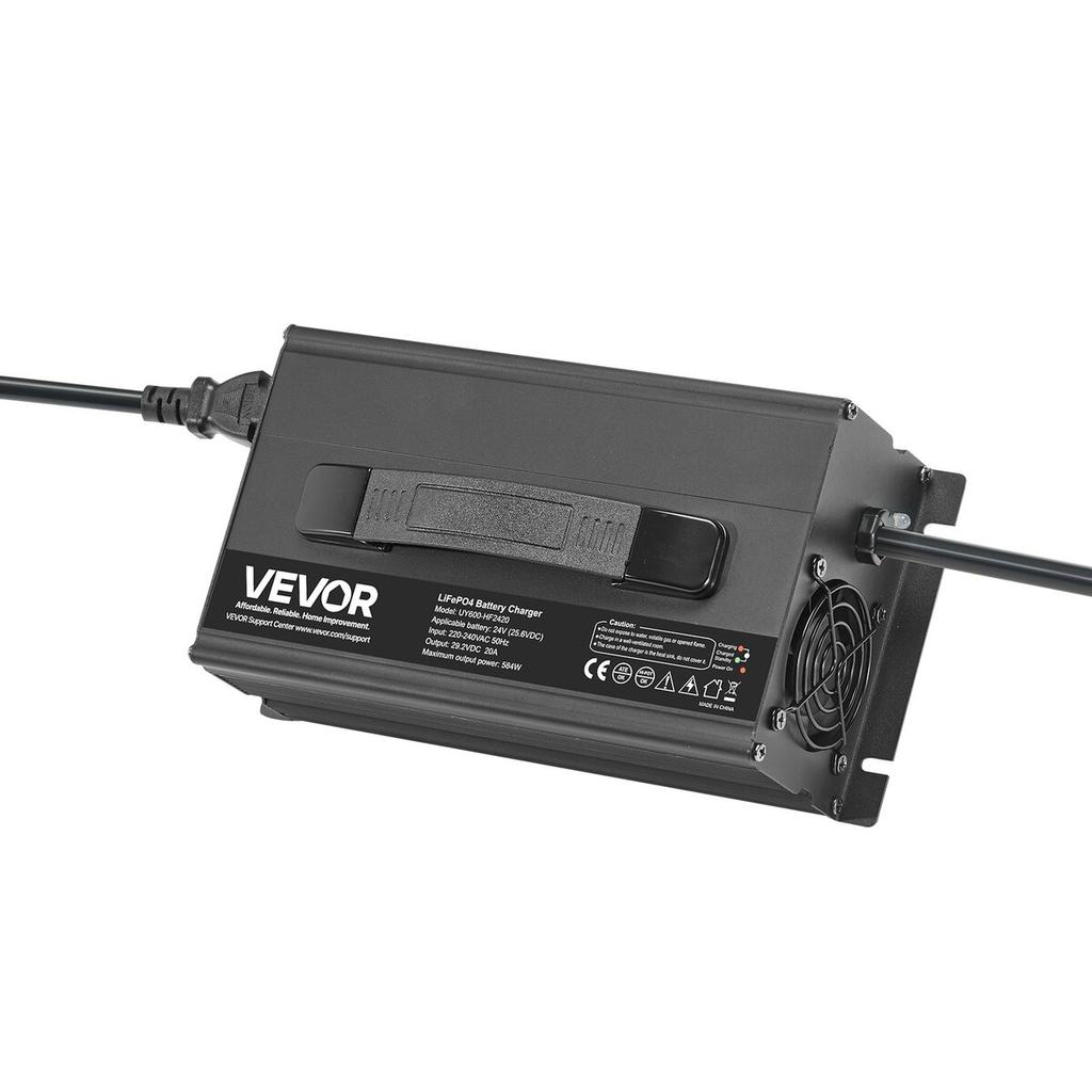 24V 20A Lithium Battery Charger 29.2V AC-DC LiFePO4 Smart Charger for RV