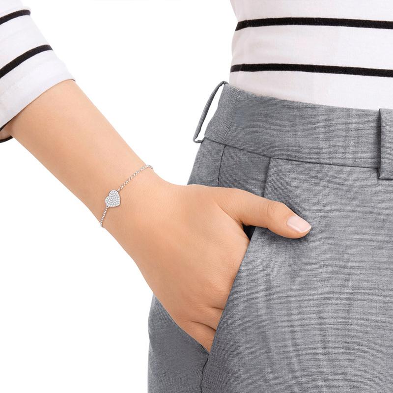 Swarovski Romantic Love Invisible Magnetic Bracelet White Gold Women's Model 5365760