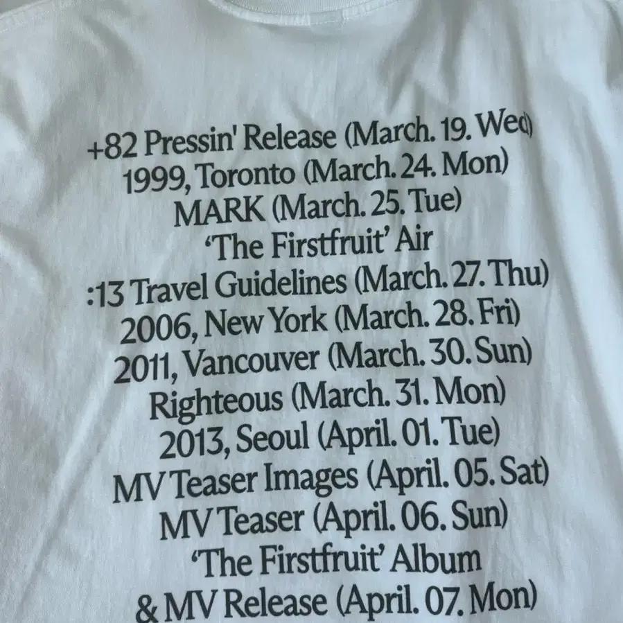 (Unworn) NCT Mark The Firstfruit Timetable T-shirt