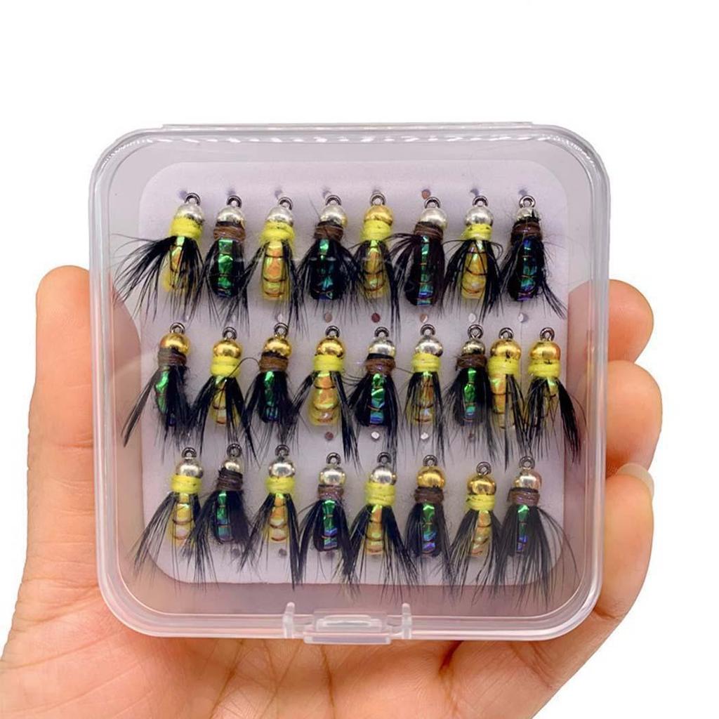 5/10/25 Teile/schachtel Perle Kopf Schnell Sinkende Nymphe Scud Fly Bug Wurm Forelle Angeln Fliegen/käfer Fliegen Künstliche Insekt Angeln Köder Locken