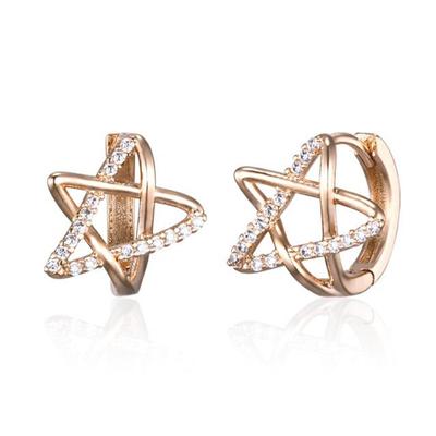 Pendientes de Estrella de Oro Laminado de 14K de un Toque C24EGF204