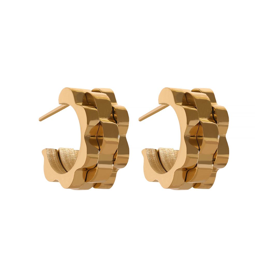 

Eetit Массивные серьги с металлической текстурой и геометрическим рисунком из нержавеющей стали 18 К, позолоченные серьги, минималистичные очаровательные модные классические ювелирные изделия золотой