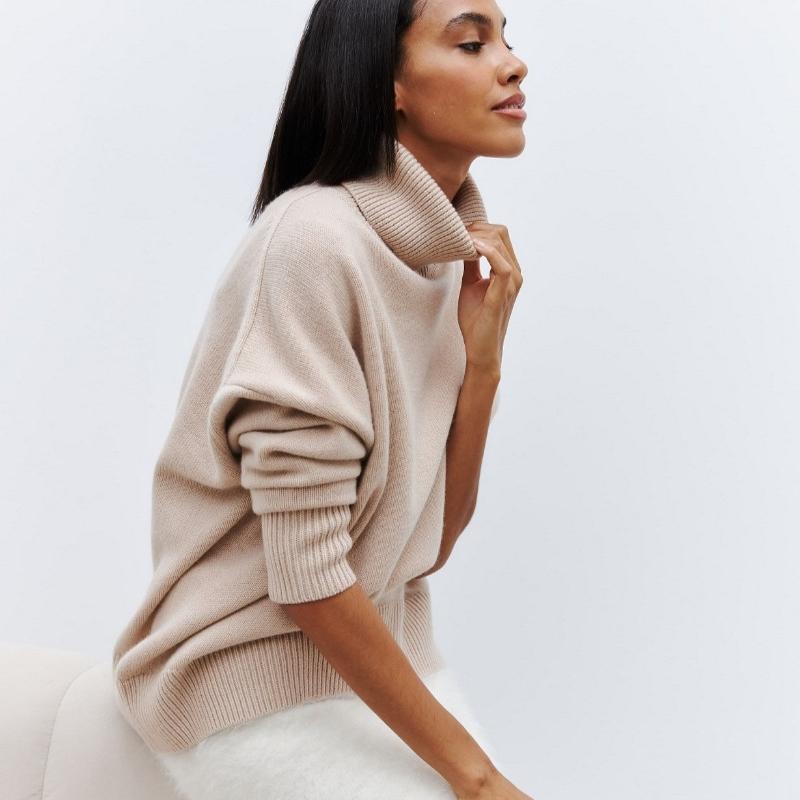 Autumn New Long Sleeve Pullover Knitted Sweater Women Fashion Loose Outerwears Women Winter Sweaters Elegant Vintage Solid Casual Knit Jumpers 24912