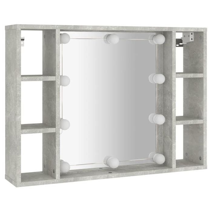 Armoire à miroir - vidaXL - 808859 - Gris béton - LED - 76x15x55 cm