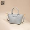 Tempérament sens avancé sac pour femme portable sac tissé à la main mode couleur unie sac dumpling Longxiang texture simple épaule bandoulière