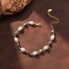 RINNTIN MPB15 925 Sterling Silver Bracelet Freshwater Pearl Natural Hubei Turquoise Beaded Bracelets for Women Daily