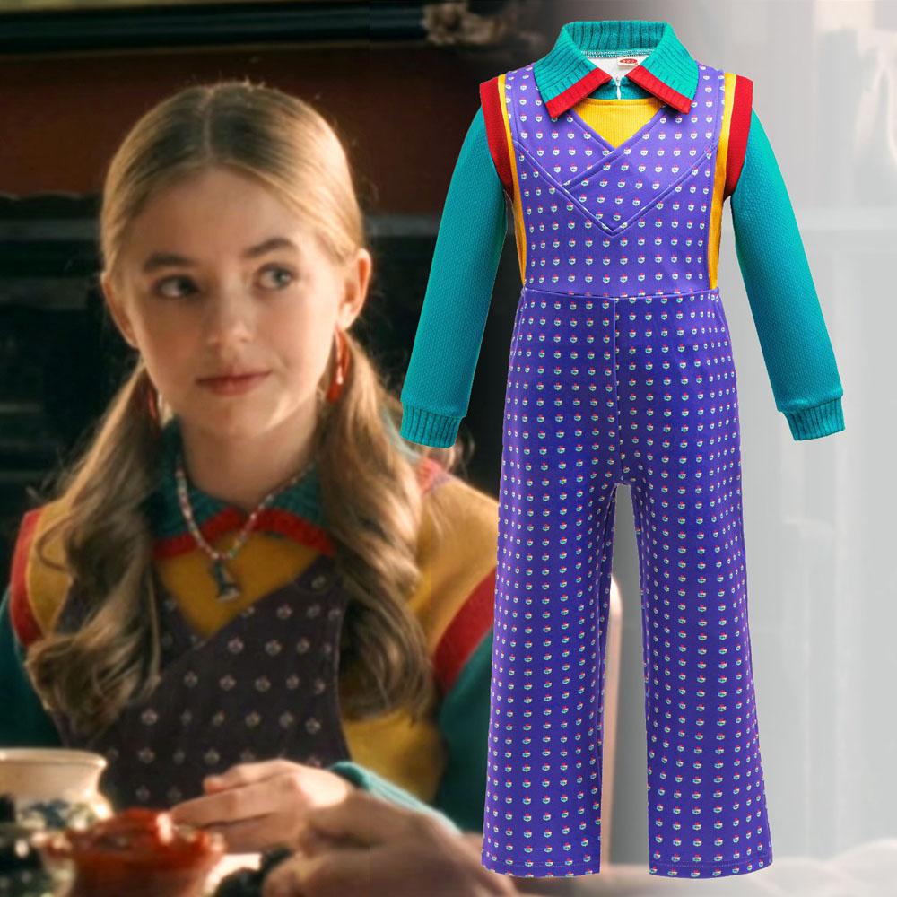 Stranger Season 5 Cosplay Costume Holly Wheeler Halloween Performance Suit Children's Set Clothing