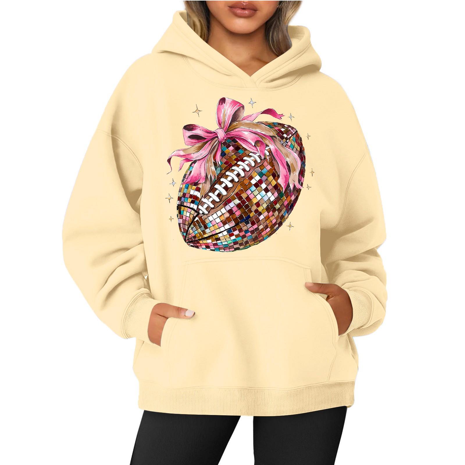 

Женская толстовка с круглым вырезом и длинным рукавом с принтом регби XL жёлтый