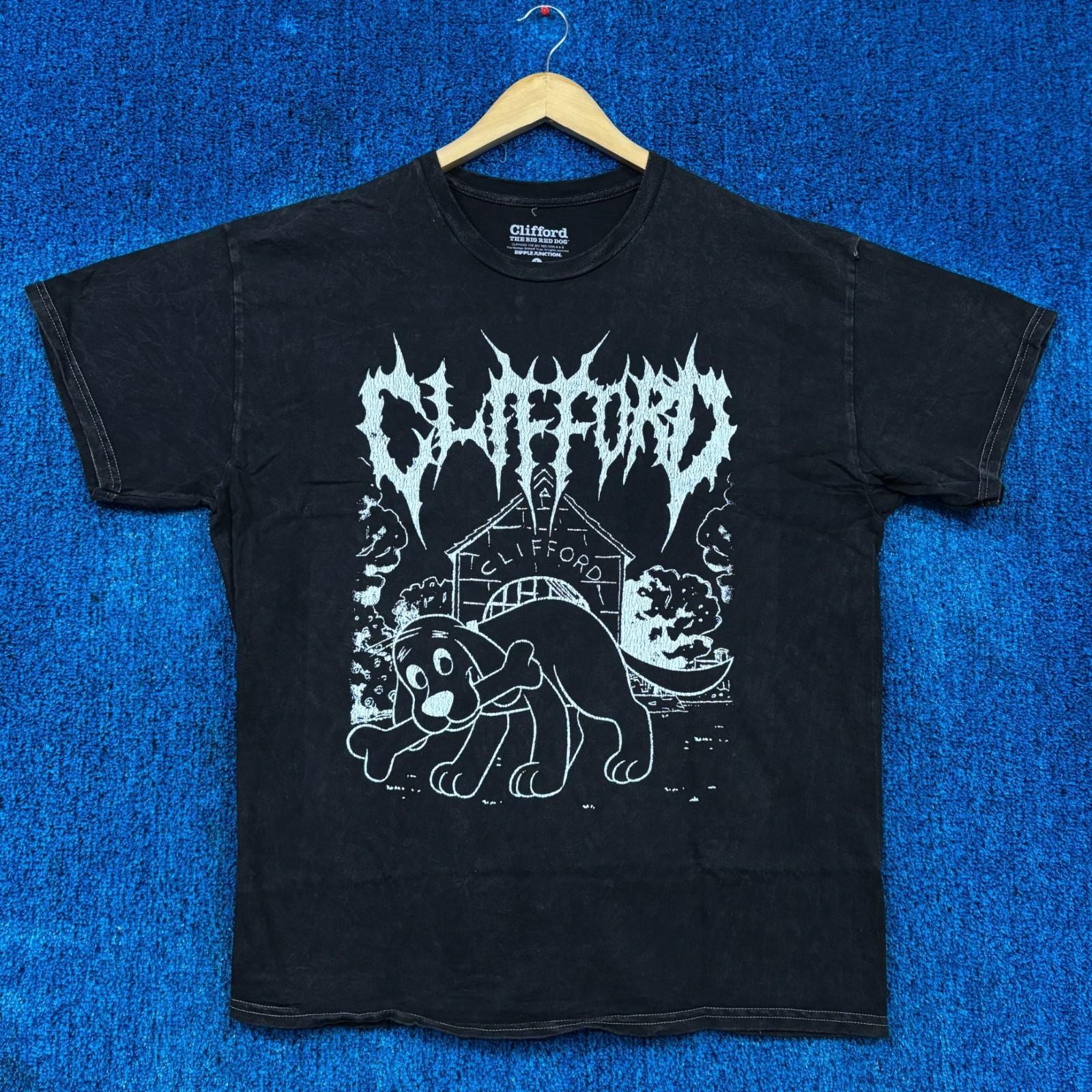 Графическая футболка Clifford “The Big Red Dog” с эффектом минеральной стирки, размер L XXXXL