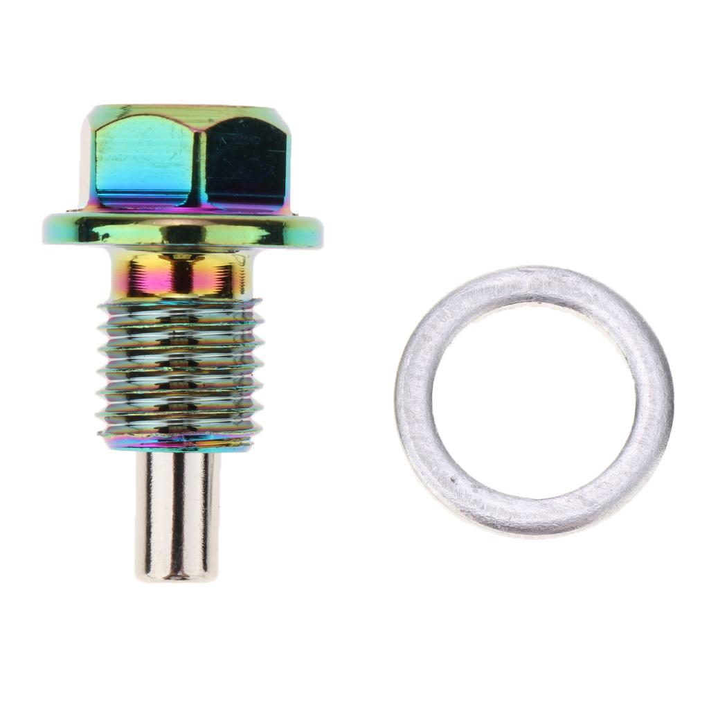 2 Pieces Engine Oil Pan Drain Bolt Screw W Gasket M12x1.5